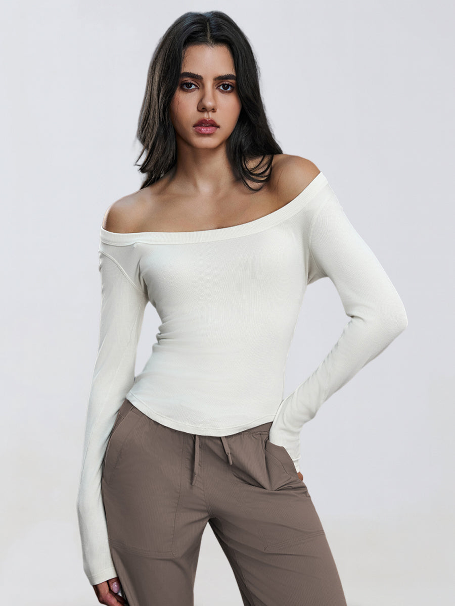 SoftModal Off-Shoulder Flow Top