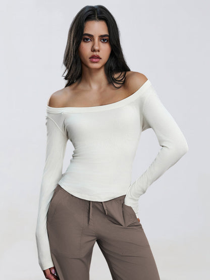 SoftModal Off-Shoulder Flow Top