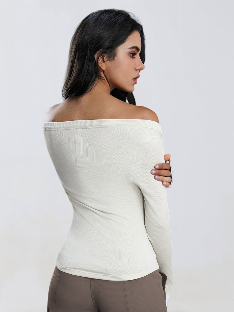 SoftModal Off-Shoulder Flow Top