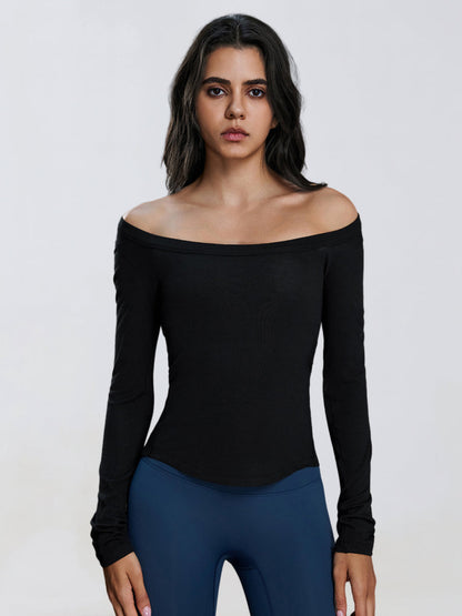 SoftModal Off-Shoulder Flow Top